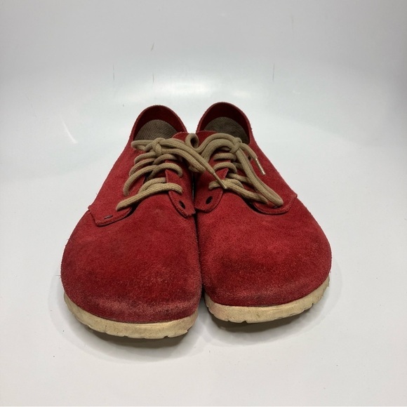 Birkenstock Main lace up Derby shoes red suede unisex sizing - Picture 3 of 8